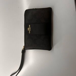 Coach Black and Gold Wristlet